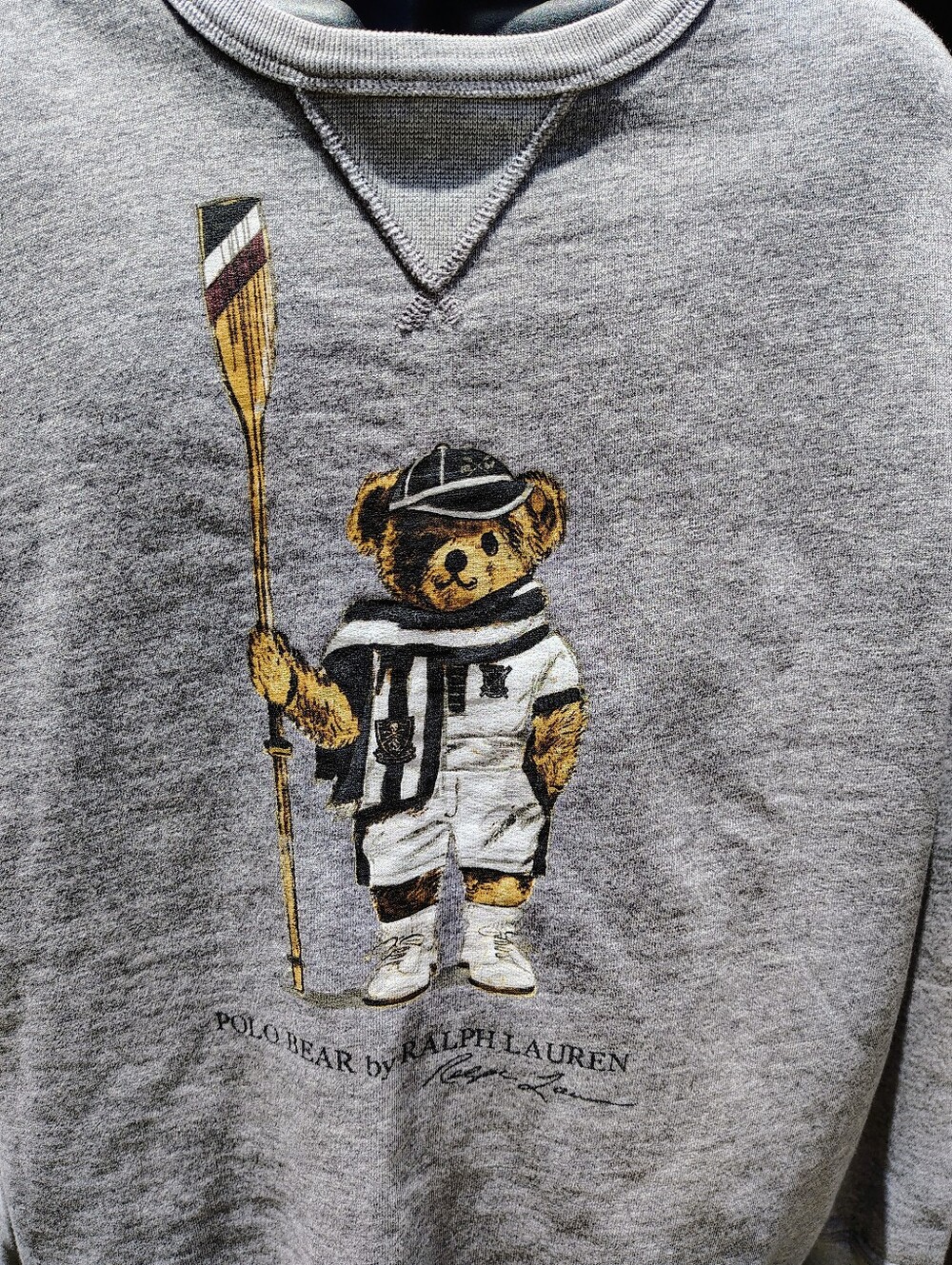 Men's Ralph Lauren Polo Bear Gray Crewneck Sweatshirt